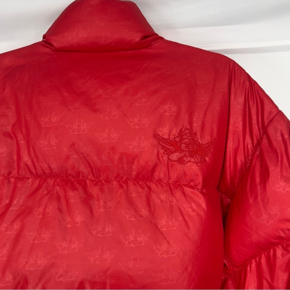 Boys Lie Red Colorful Puffer Logo Embroidered Full Zip Winter Coat M/L - Picture 13 of 16